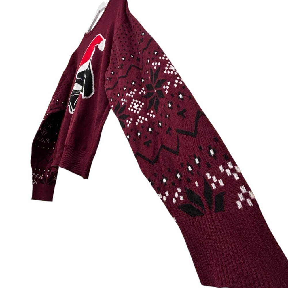Mad Engine Disney 100 Star Wars Men’s Darth Vader Santa Hat Maroon Sweater NWT - Picture 4 of 11